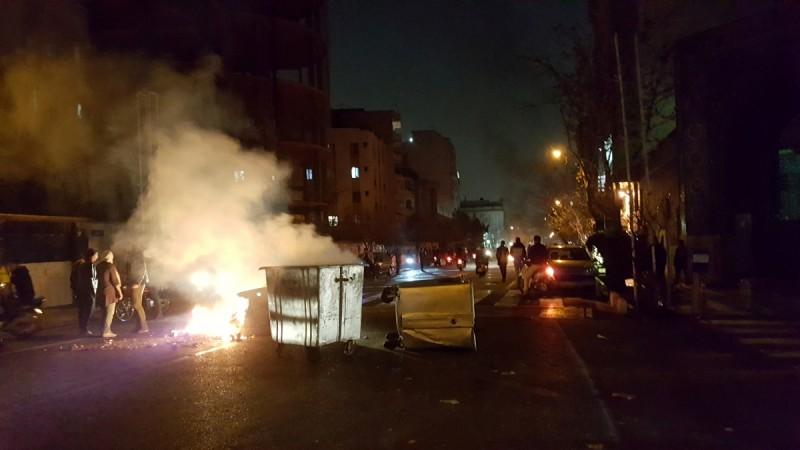 In picture: People protest in Tehran, Iran December 30, 2017 in this picture obtained from social media. Iran