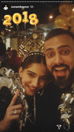 Sonam Kapoor, boyfriend Anand Ahuja wish Happy New Year 2018 Sonam Kapoor, boyfriend Anand Ahuja wish Happy New Year 2018
