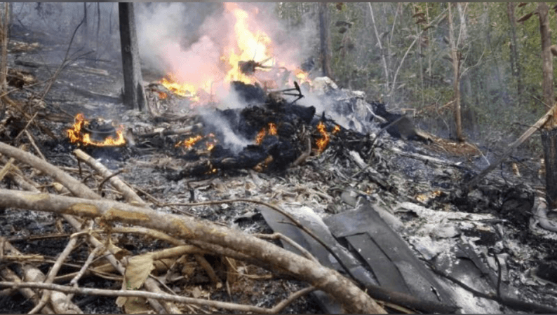 Smoke and fire seen at the site where a plane crashed in the mountainous area of Punta Islita, in the province of Guanacaste, in Costa Rica December 31, 2017, in the picture obtained from social media. Ministerio de Seguridad Publica de Costa Rica/via Reuters costa rican flight crash