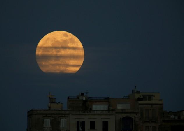 A 'supermoon' full moon is seen rising in Pieta, Malta, January 1, 2018. Supermoon 2018