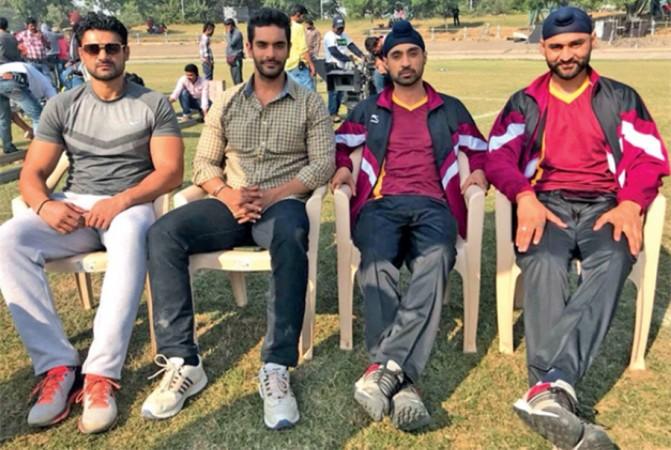 Bikramjeet Singh, Angad Bedi, Diljit Dosanjh and Sandeep Singh in one frame Angad Bedi,
