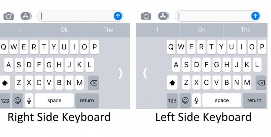 Righ and left shifted keyboard on iphone 6S Plus