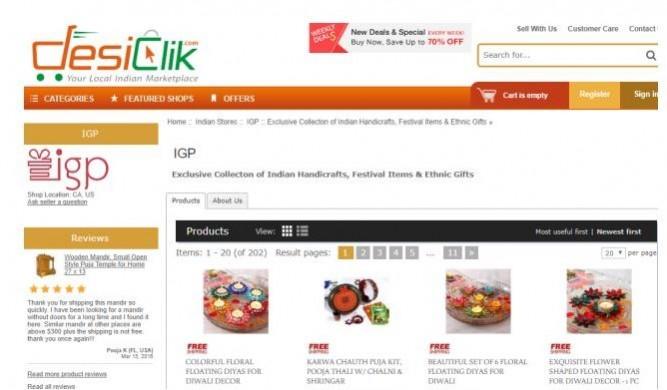 DesiClick website. DesiClick