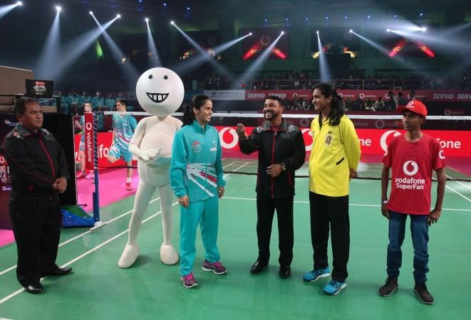 File photo of Saina Nehwal and PV Sindhu during the PBL 3 opener PV Sindhu and Saina Nehwal PBL