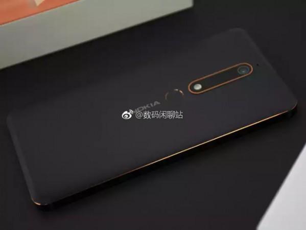 Leaked image showing the back of the Nokia 6 (2018) with the rear-mounted fingerprint sensor. Nokia 6 2018