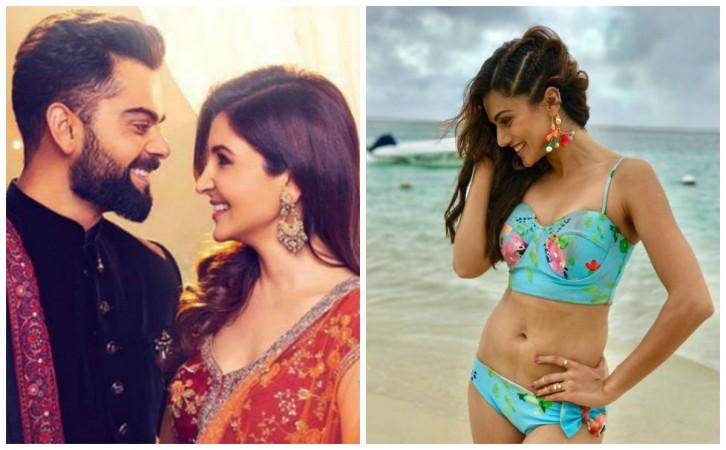 Virat Kohli, Anushka Sharma (left) Taapsee Pannu in Judwaa 2 (right) Virat Kohli, Anushka Sharma (left) Taapsee Pannu in Judwaa 2 (right)