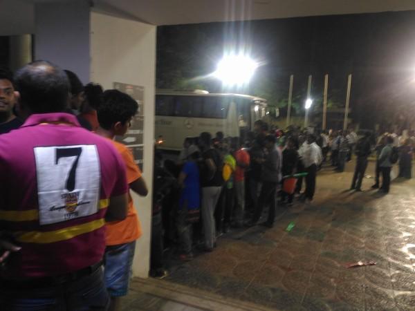 Chennai Smashers' fans waiting outside Nehru Indoor Stadium to catch a glimpse of Sindhu on Saturday PV Sindhu