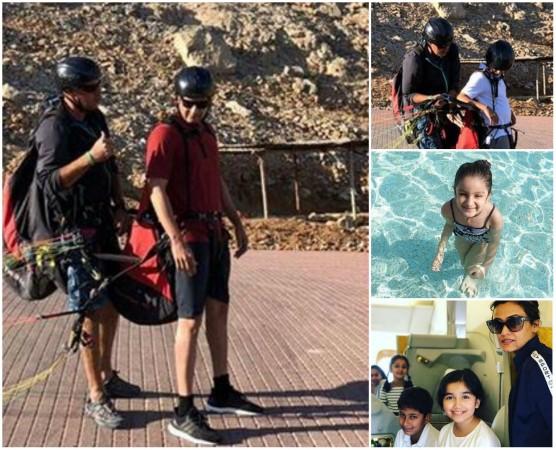 Mahesh Babu, Namrata Shirodkar, Gautam and Sitara Mahesh Babu, Namrata Shirodkar, Gautam and Sitara