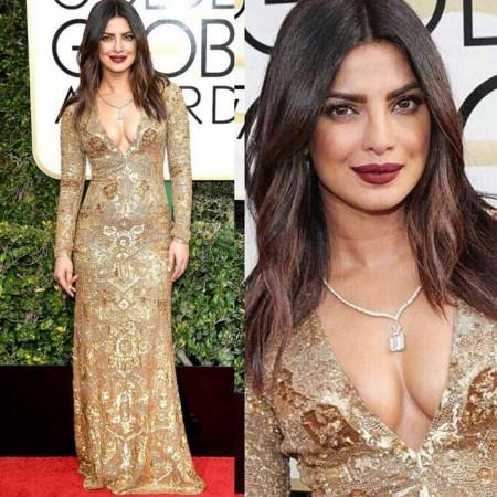 Priyanka Chopra golden gown Priyanka Chopra