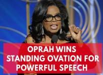 Oprah delivers powerful speech as first black woman to win Golden Globes Cecil B De Mille award