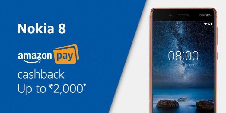 Nokia 8 offer on Amazon.in