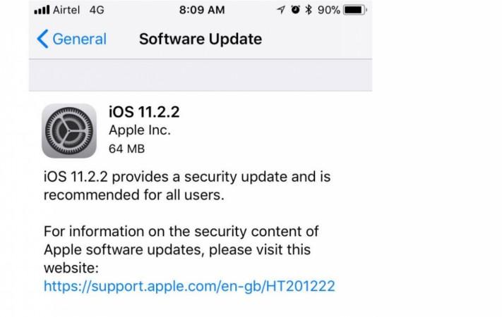 Apple iOS 11.2.2 released with security patch: Here's why you should update your iPhone, iPad and iPod right now Apple, iOS 11.2.2 update, Spectre, Meltdown, security, threat