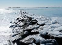 The icy waters of Long Island