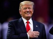 President Trump appears to forget words to US national anthem