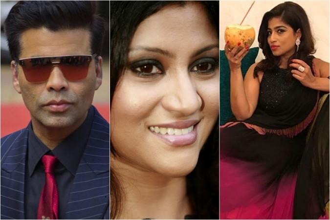 Karan Johar, Konkana Sen Sharma and RJ Malishka Karan Johar, Konkana Sen Sharma, RJ Malishka