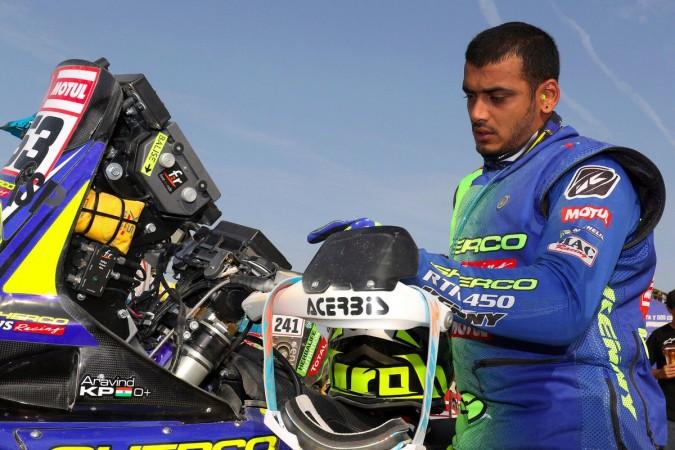 Aravind KP with his Shero TVS team bike Aravind KP