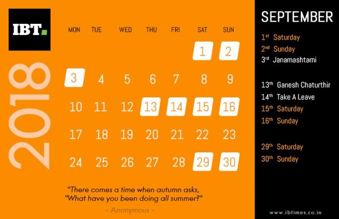 Long weekends in 2018