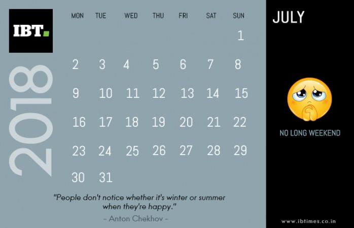 Long weekends in 2018