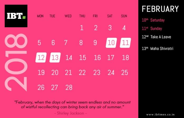 Long weekends in 2018