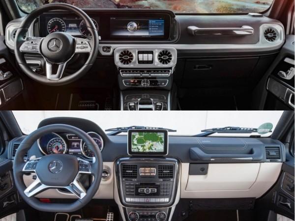 Mercedes-Benz G-Class interior- New on top and old in the bottom Mercedes-Benz G-Class