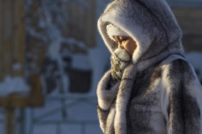 A girl walking home in the freezing cold in Oymyakon, Siberia. Reuters siberian town cold
