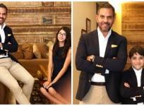 Sunjay Kapur with his kids