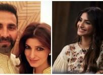 Akshay Kumar, Twinkle Khanna (left) and Sonam Kapoor (right)