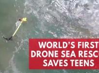 Dramatic worlds first sea drone rescue in Australia captured on camera