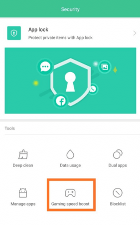 The Game Boost mode can be found in the Tools under MIUI Security app on devices running MIUI 9. MIUI 9 game boost mode