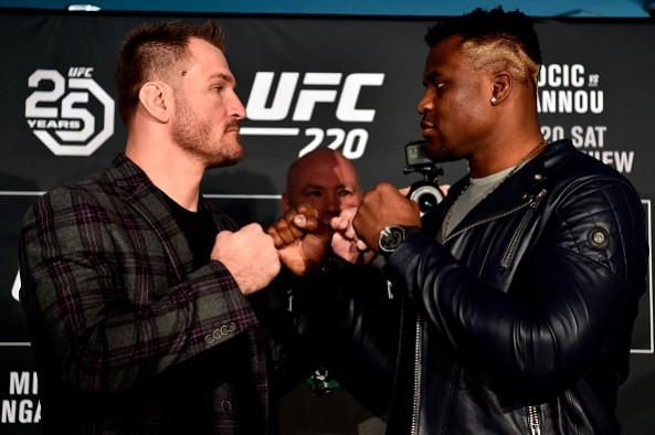 Stipe Miocic faces off with Francis Ngannou ahead of their UFC 220 fight ufc