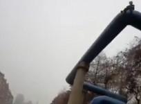 Police officer catches girl who falls 33 feet from pipe