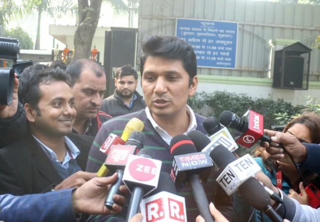 AAP leader Saurabh Bhardwaj talks to the press at Delhi Chief Minister Arvind Kejriwal's residence in New Delhi on Jan 3, 2018. Saurabh Bharadwaj AAP