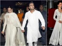 Deepika Padukone with Ranveer Singh at Padmaavat screening (Left), Deepika at Chennai Express promotion (Right)