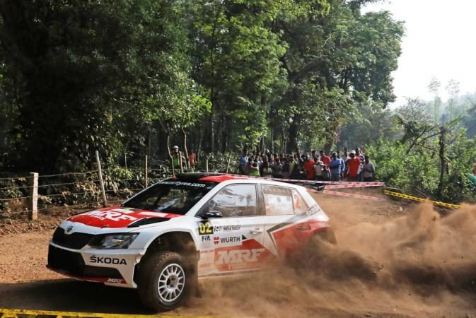 Gaurav Gill and co-driver Stéphane Prévot during the round in Chikmagalur at the Coffee Day India. Gaurav Gill