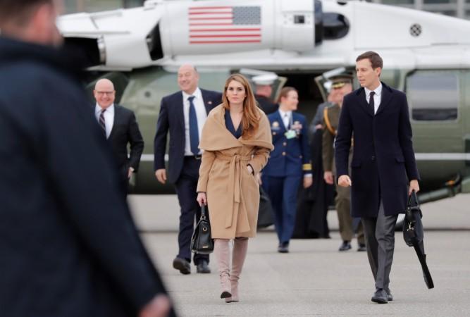 White House Communications Director Hope Hicks walks on the tarmac after the World Economic Forum (WEF) annual meeting in Davos, Switzerland January 26, 2018 Hope Hicks