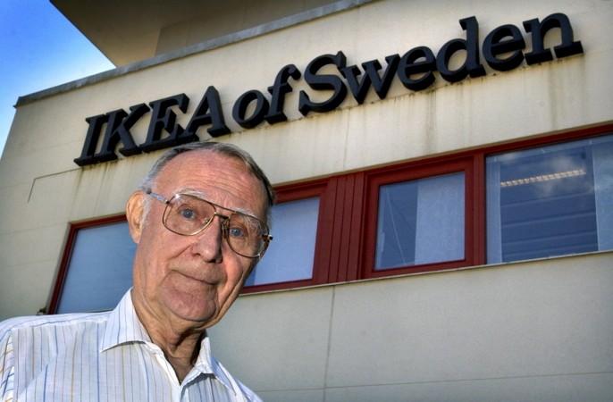 Ingvar Kamprad, founder of Swedish multinational furniture retailer IKEA, is seen at company's head office in Almhult, Sweden August 6, 2002. Ikea