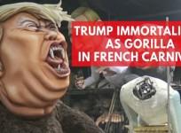 Donald Trump depicted as gorilla in Frances Carnival De Nice