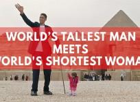 Worlds tallest man meets worlds shortest woman