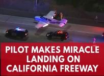 Pilot makes miracle landing on California freeway