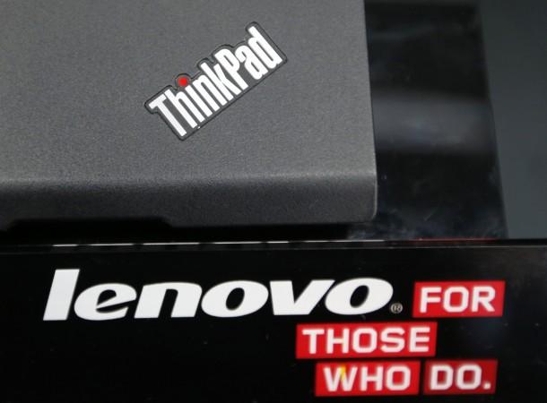 The ThinkPad maker Lenovo's logo is seen at an electronic shop in Tokyo September 5, 2012. Lenovo