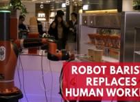Robot barista replaces human workers in Japan