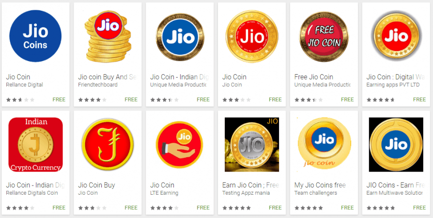 Fake Jio Coin apps in Play Store Fake Jio Coin apps in Play Store