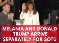 President Donald Trump and First Lady Melania Trump arrive separately for State of the Union speech