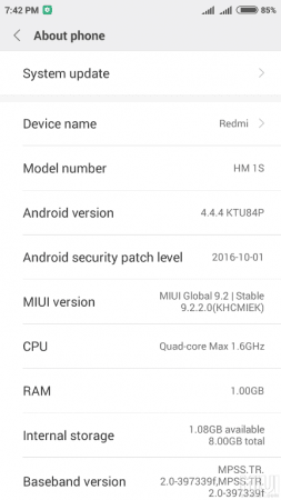 MIUI 9.2 for Redmi 1S MIUI 9.2 for Redmi 1S
