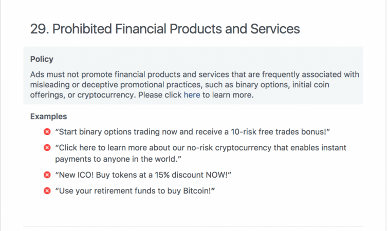 Facebook new ad policy