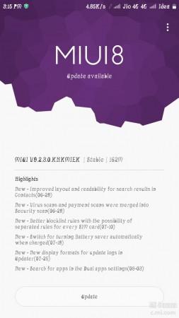 MIUI 9.2 update has started hitting Xiaomi Redmi Note and Redmi Note Prime MIUI 9.2 update on Redmi Note