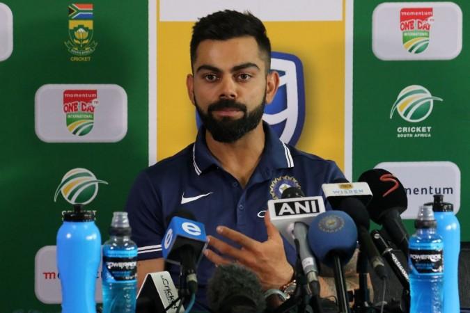 Virat Kohli speaks during a press conference on the eve of the first One Day International against South Africa, at the Sahara stadium Kingsmead in Durban on January 31, 2018. Virat Kohli