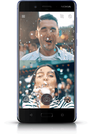 Nokia 8 is shown using both rear and front cameras - a key highlight of the premium flagship Nokia 8