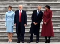 First Lady Melania Trump, President Donald Trump, former President Barack Obama and Michelle Obama