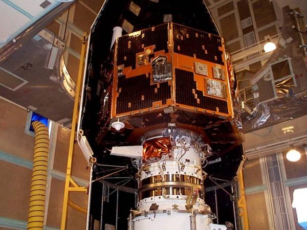 The IMAGE spacecraft undergoing launch preparations in early 2000. nasa, IMAGER,